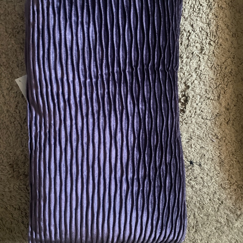 Purple Textured Decorative Throw Pillow | Ribbed Pleated Accent Cushion (NWT)
